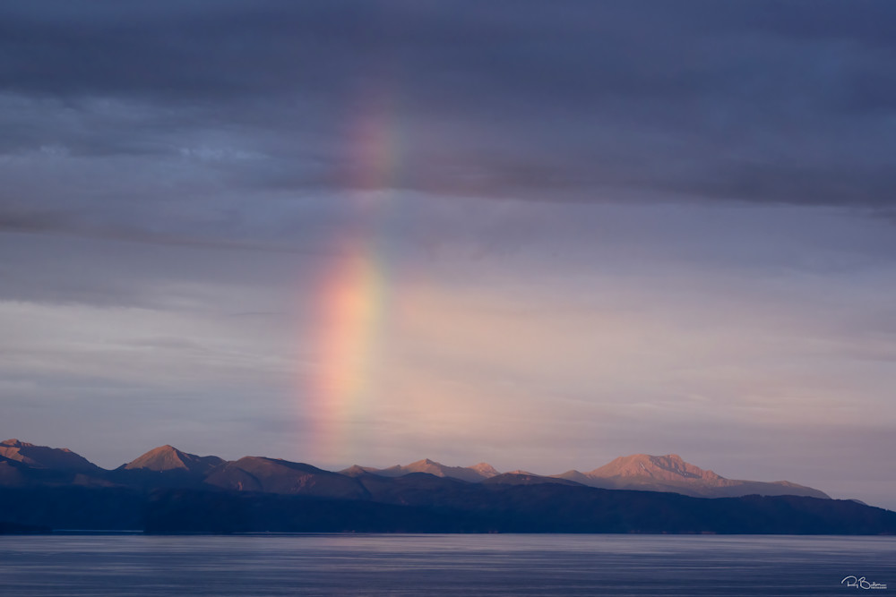 Rainbow over Kenai Mountains.