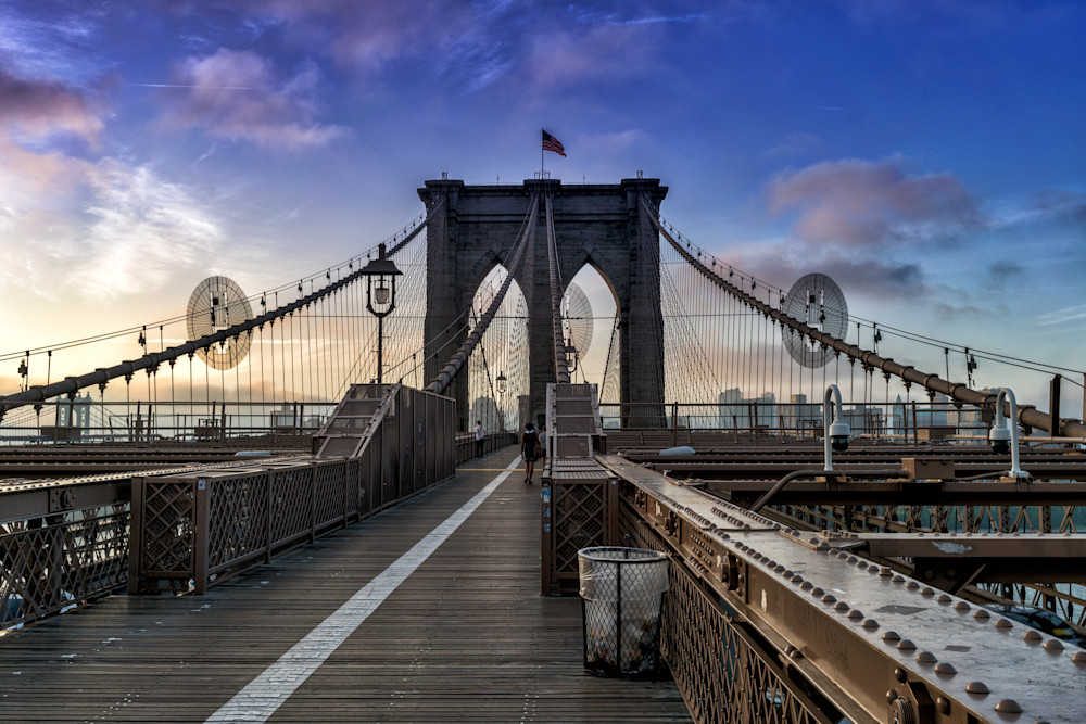 Dawn on the Brooklyn Bridge