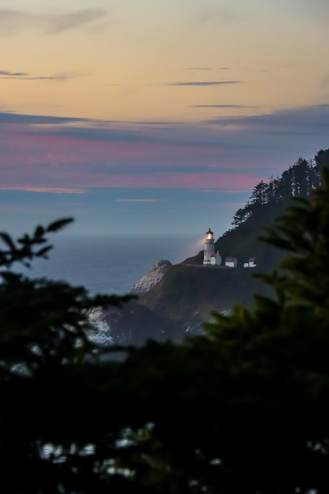 Heceta Head Lighthouse Sunset Photography Art | Nicole Peloquin Photography LLC