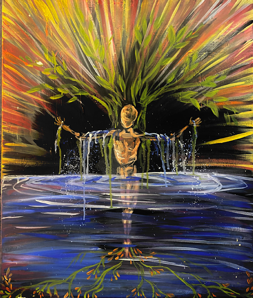 Baptism In The Body Fire Water.   18x20 Art | Awakening Walls