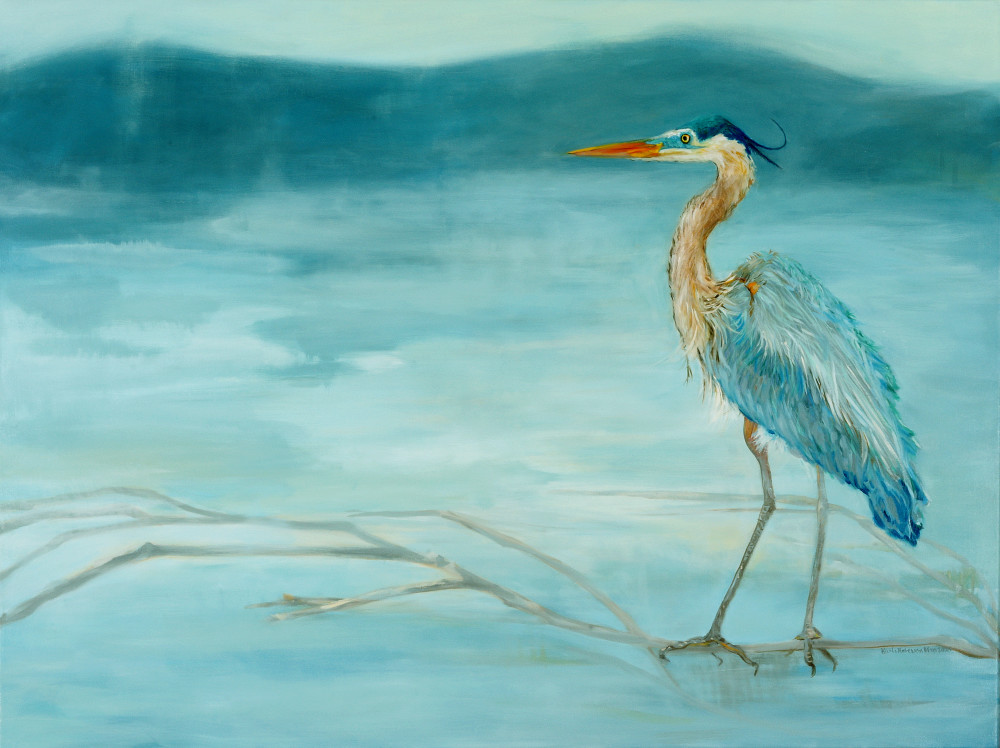 Christina's Blue Heron Art | Karla Roberson Man, Fine Art and Illustration