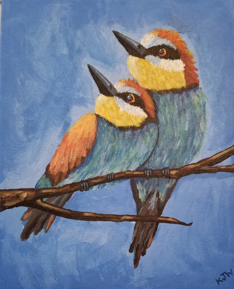 Kingfisher Pair Art | Tails of Emotion by Karen Whitacre