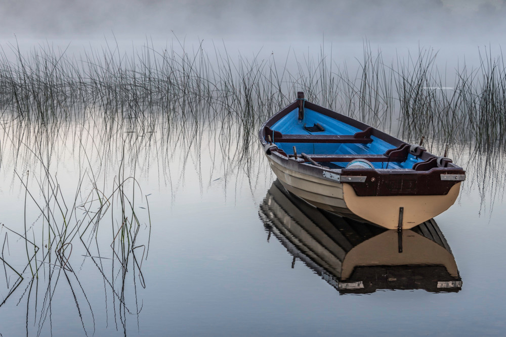 Misty morning boat
