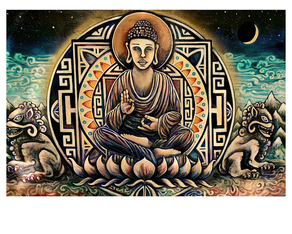 Buddha On Lotus Art | Art by Nugget LLC