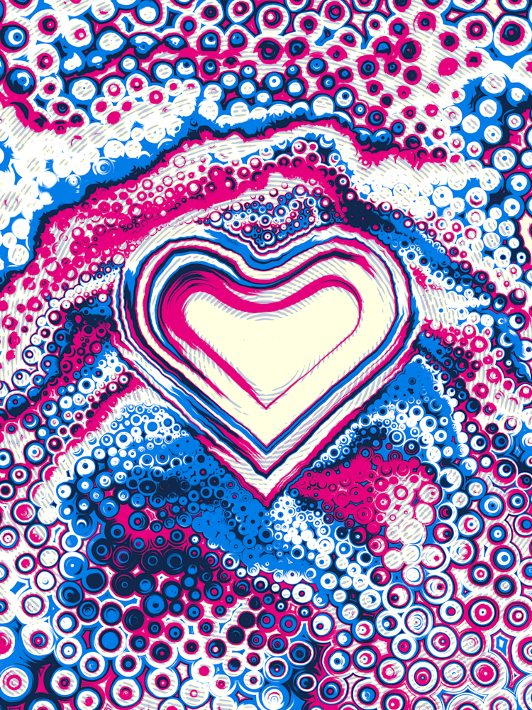 Electric Heart Generative Art Print Sabin Timalsena