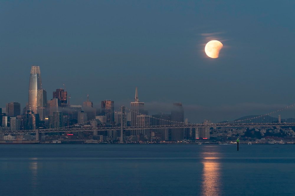 Lunar Eclipse Over San Francisco  Photography Art | Tom Ingram Photography