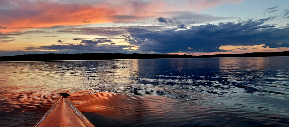 sunset photo on kayak