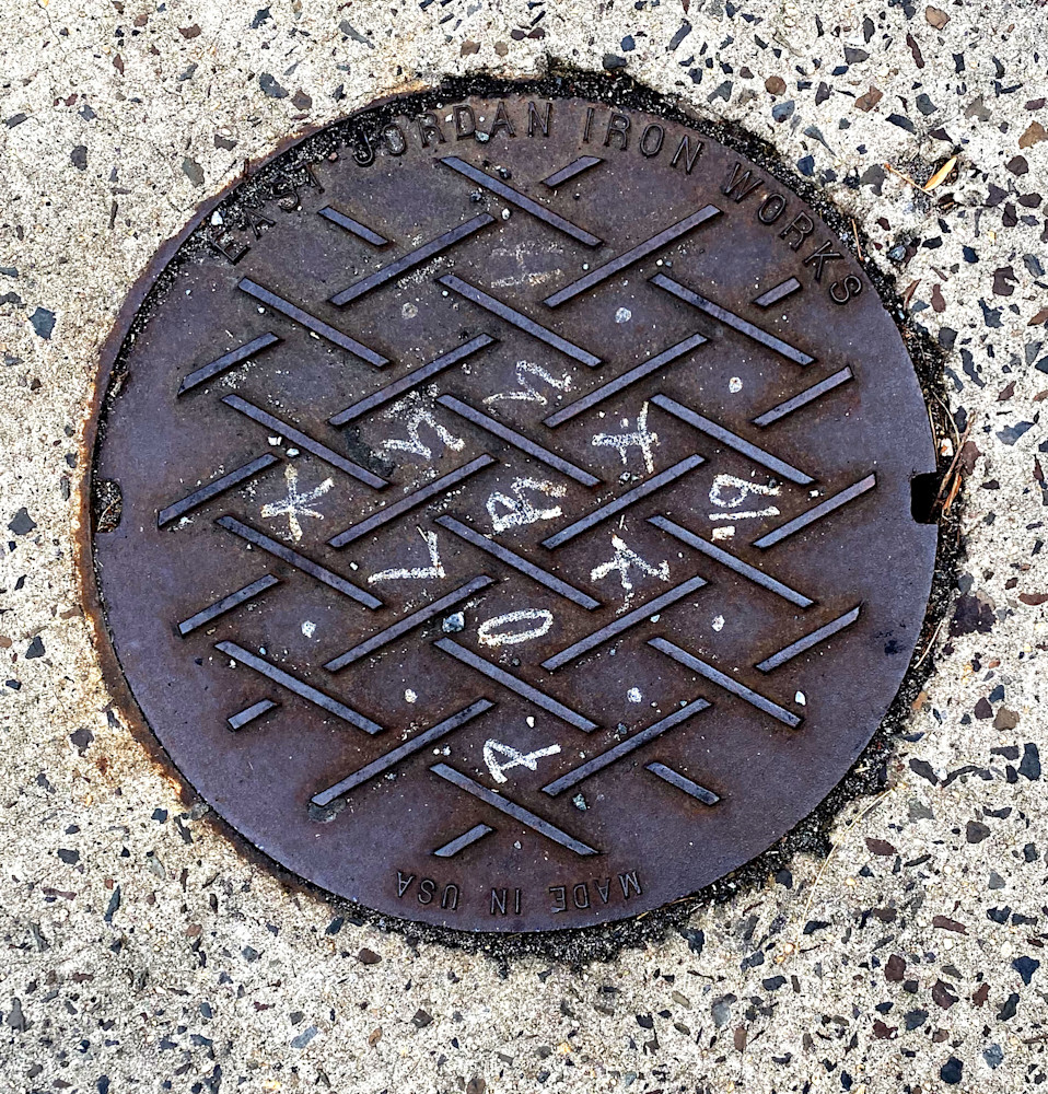 This manhole cover has a very nice pattern to it.  There is also a false-color version of this one in the gallery too. 