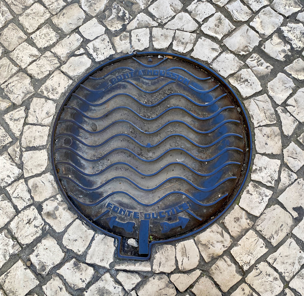 Tarascon France Manhole With A Water Theme Art | LoPresti Art Gallery