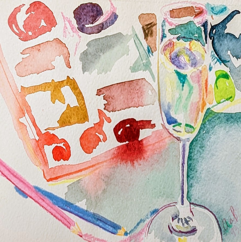Wine Palette Watercolor Art | Abigail Engstrand Art