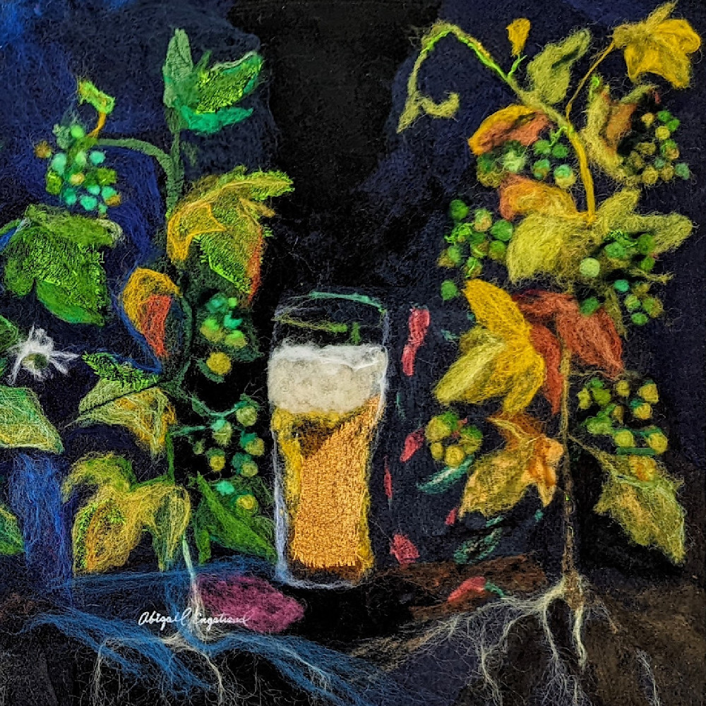 Hops Beer Centered 4 Coasters Art | Abigail Engstrand Art