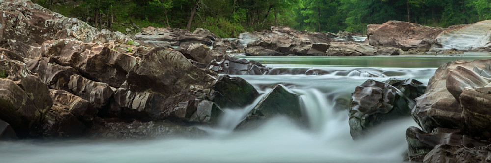 Cossatot Falls 4 Panorama Photography Art | Images of the Ozarks, Photography by Steve Snyder