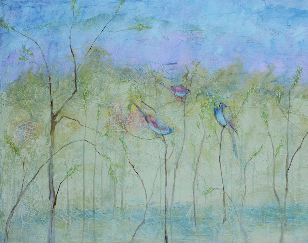 Three Birds In Spring   Puzzle Art | Kristin Replogle Art, LLC