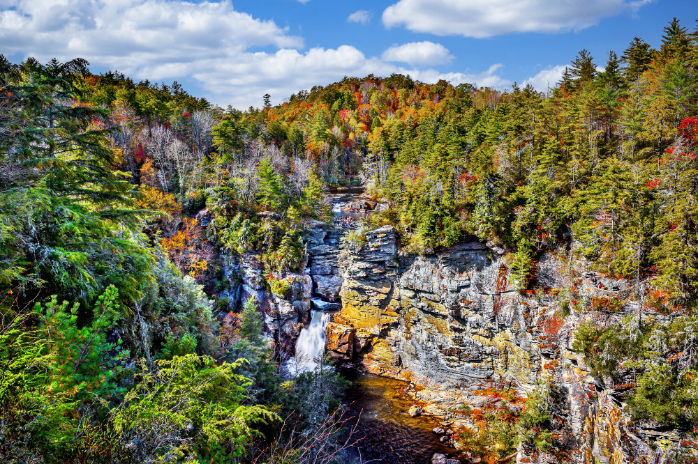 Linville Falls Erwin's View in Autumn