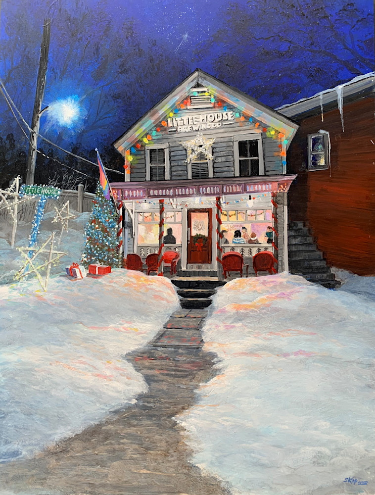 Little House Brewing At Christmas Art | Skip Marsh Art
