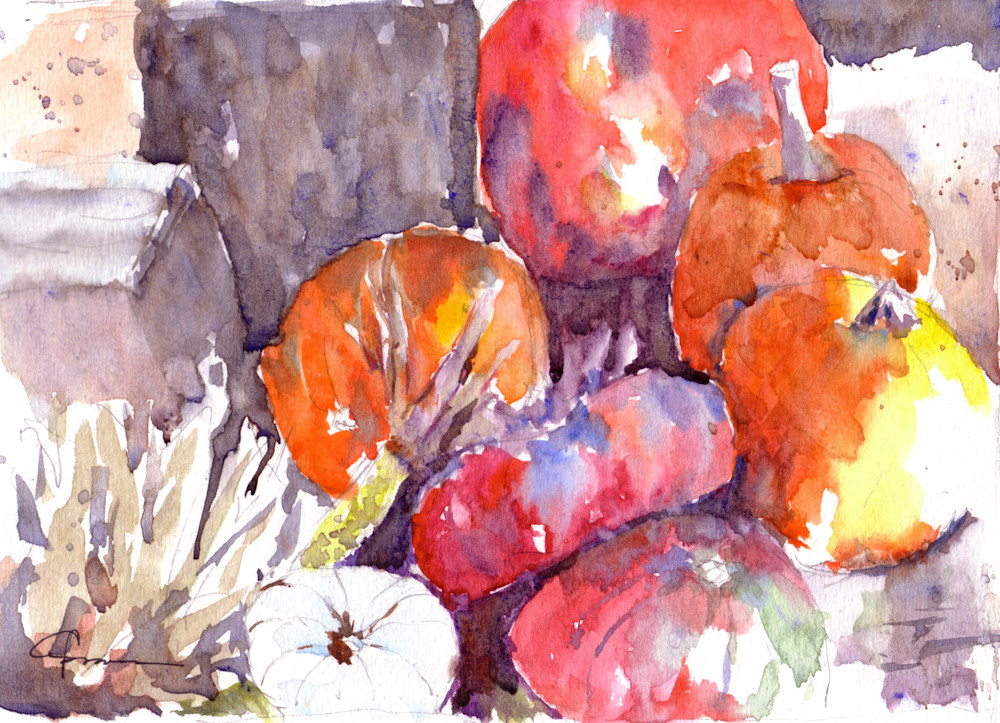Harvest Pumpkins Prints | Claudia Hafner Watercolor