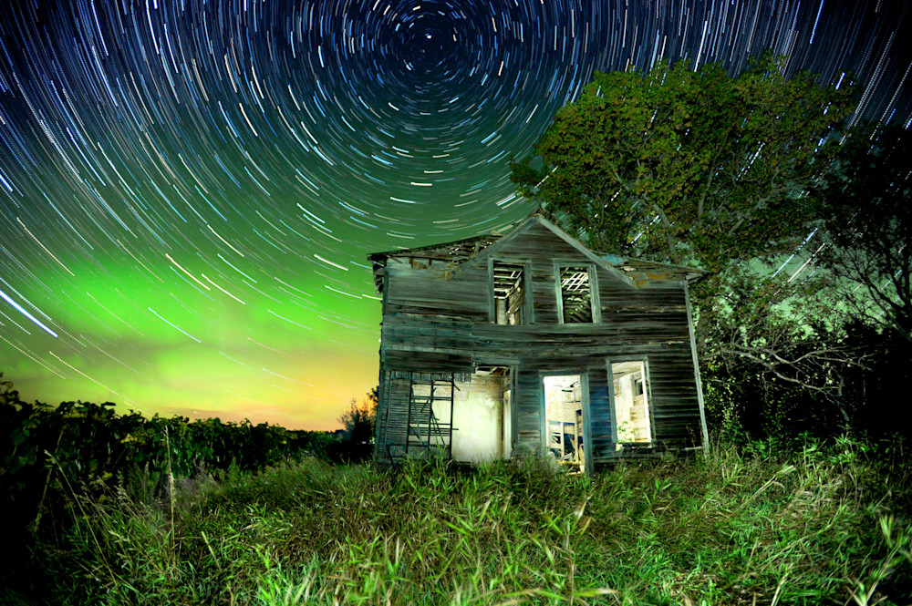 Abandoned House Star Trails Photography Art | Megan Sugden Photography