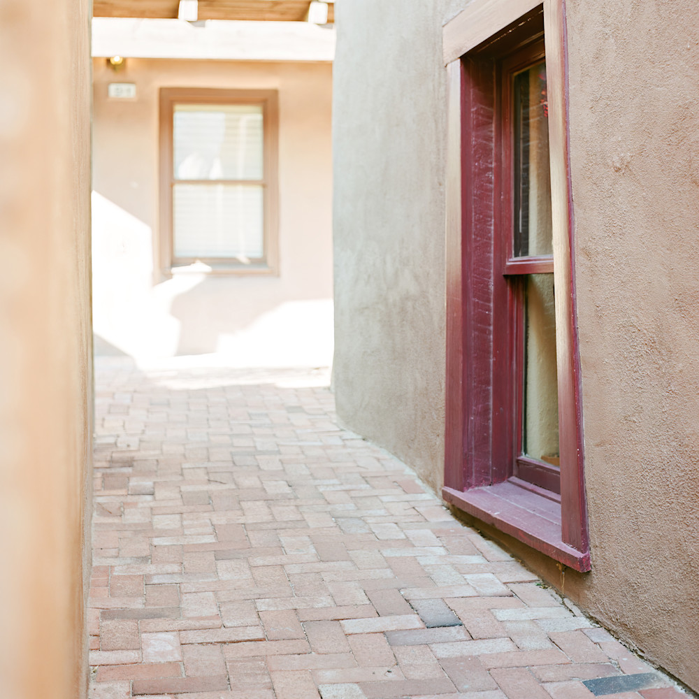 Film photography of Evening Light at Historic Old Town Albuquerque, New Mexico, Adobe style