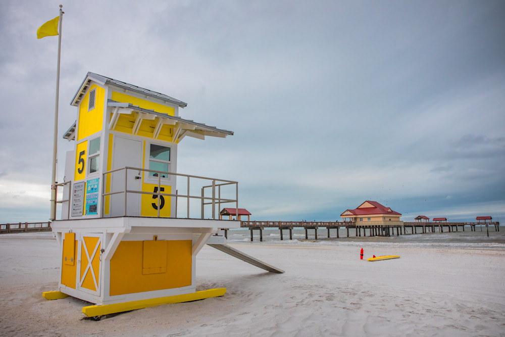 Yellow Lifeguard Station Photography Art | Kelly Foreman Photography