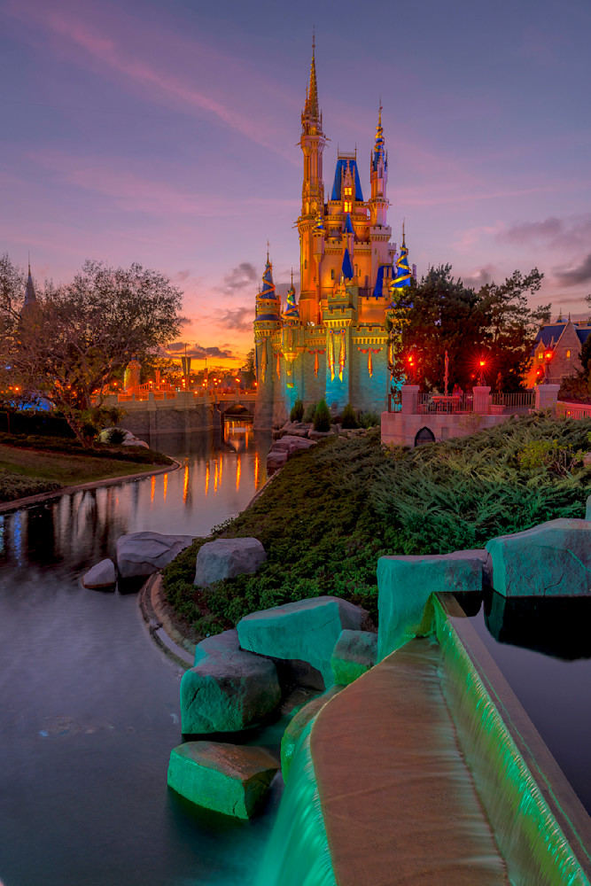 Magical Sunset at Disney World - Disney Castle Canvas Art | William Drew