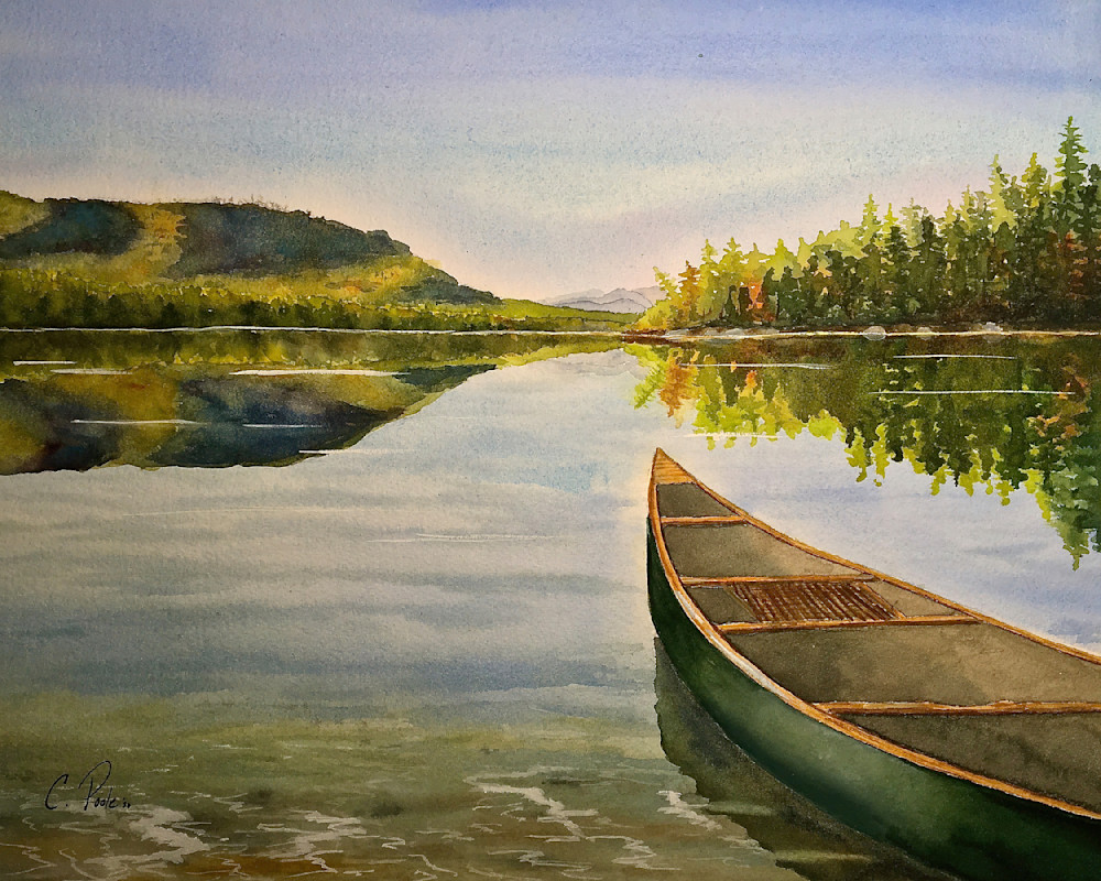 Canoe At Greens Basin  Art | Cate Poole Water Colors