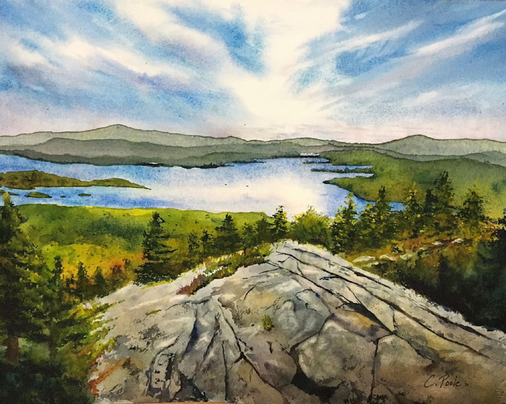 View From Mount Major  Art | Cate Poole Water Colors