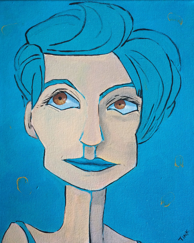 Elizabeth In Aqua  Art | Katinkabelle Art