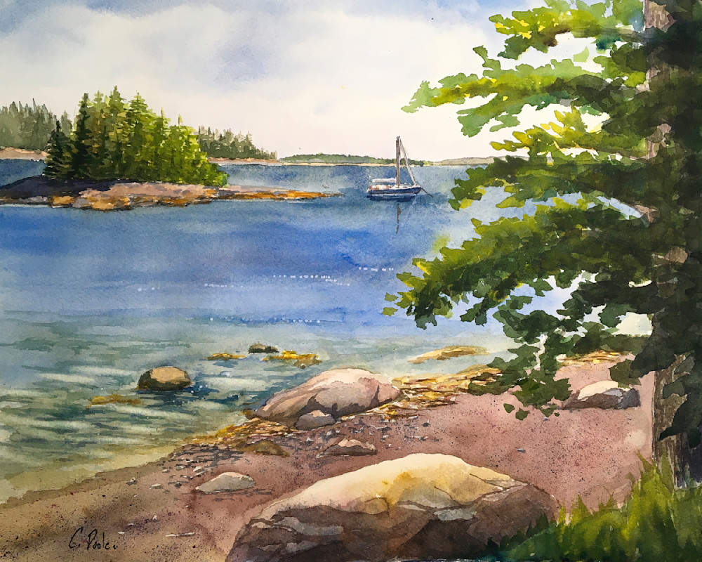 Fish Bay In Sunshine Maine  Art | Cate Poole Water Colors
