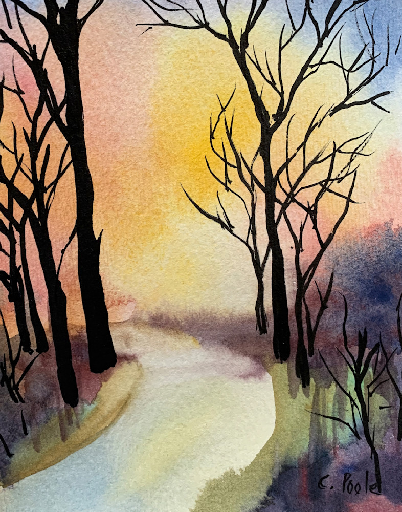 Late Autumn Path Art | Cate Poole Water Colors