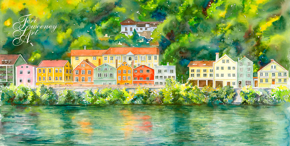 Reflections Passau Germany Mug Art | Teri Sweeney Art