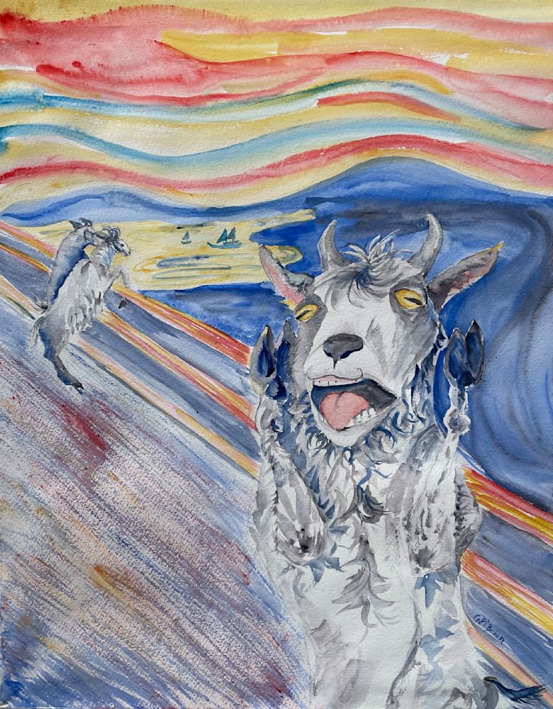 The Scream  Goat Edition  Art | Color Splash Ranch