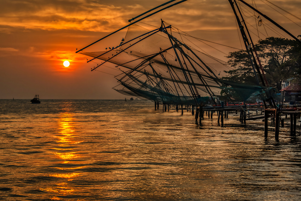 Chinese Fishing Nets At Sunset Photography Art | Rick Vyrostko Photography