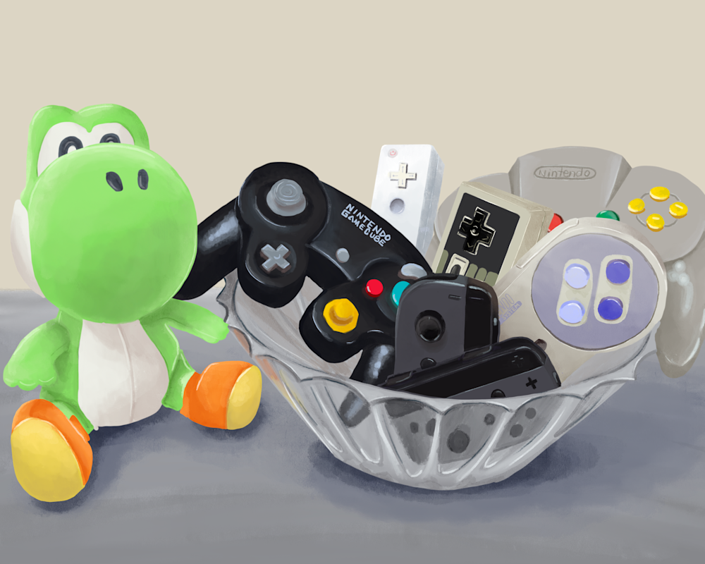 Yoshi's Controller Collection - Digital art prints and merchandise.