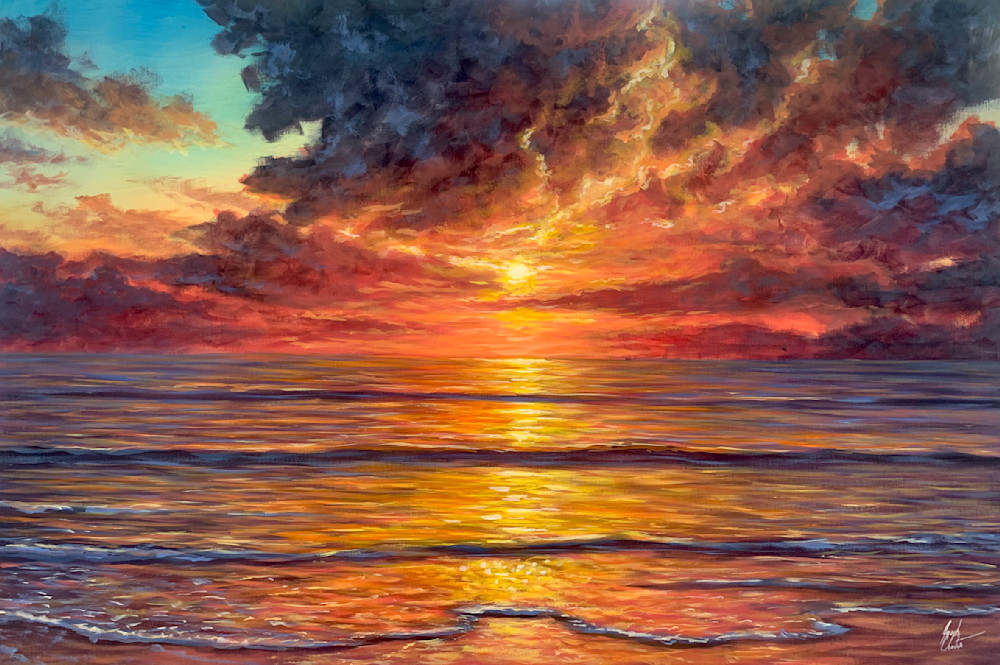 Fire In The Sky An Original Acrylic Painting By Sunscapes Art