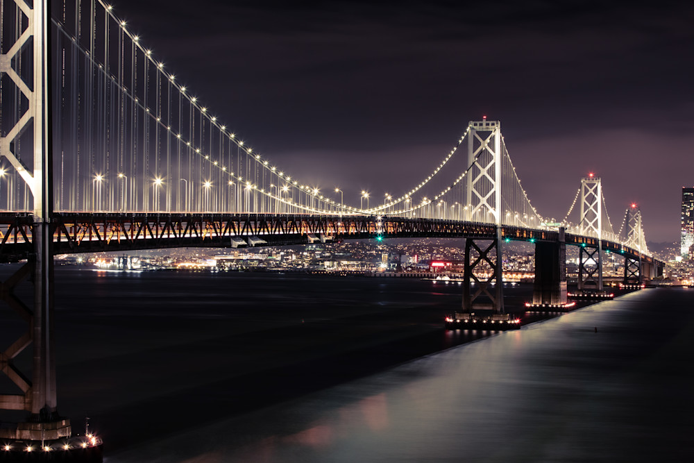 Oakland Bay Bridge San Francisco Night View No.2 Art | FOTO BAZAAR