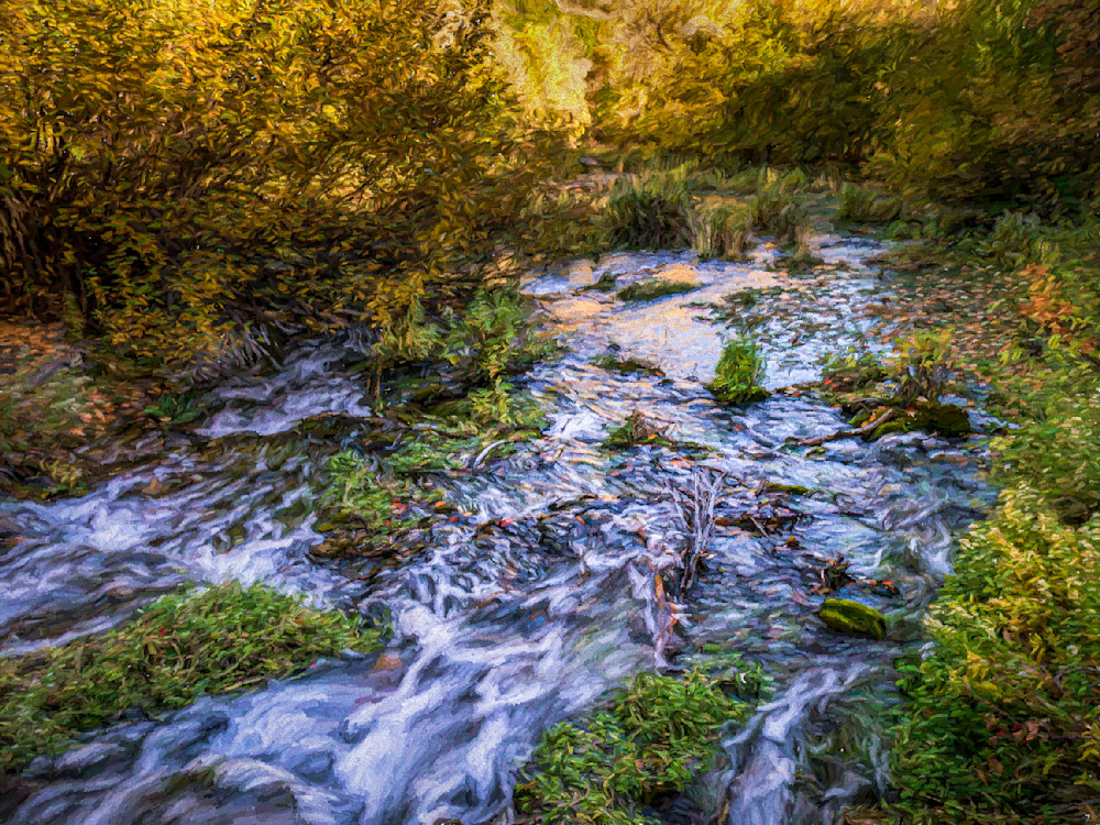 Creek of Varied Hues Photopainting