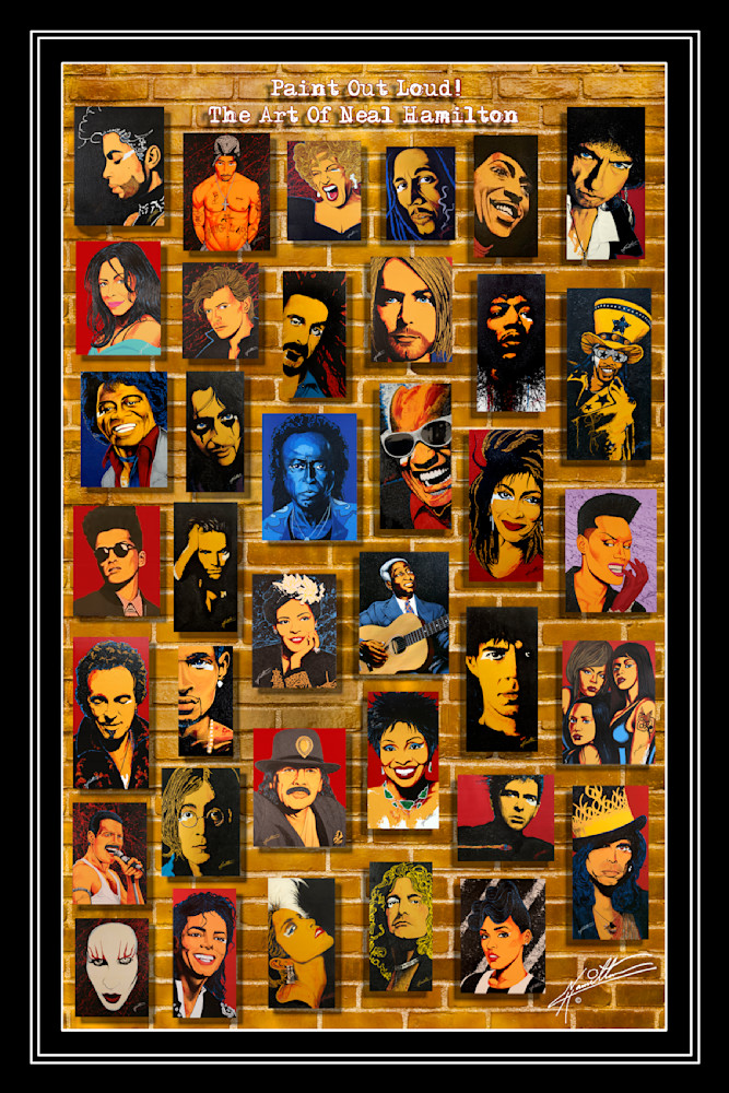 Musical Icons Montage Gold Custom   Art | Paint Out Loud LLC   The Art of Neal Hamilton