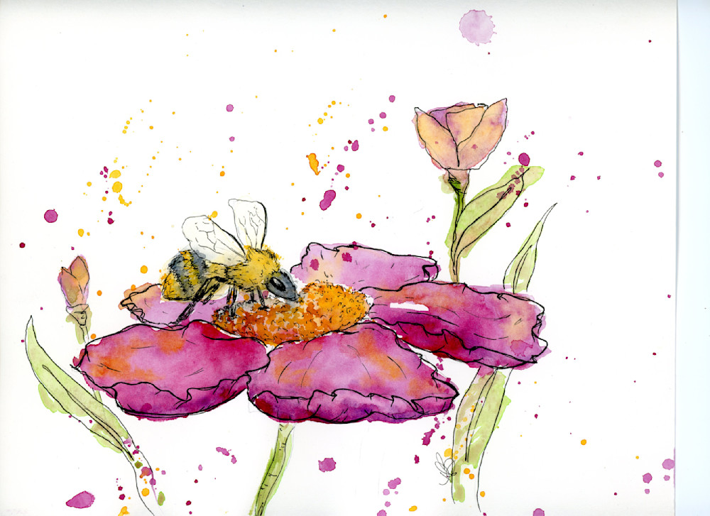Bumble Flower Art | Sweet Iris Studio