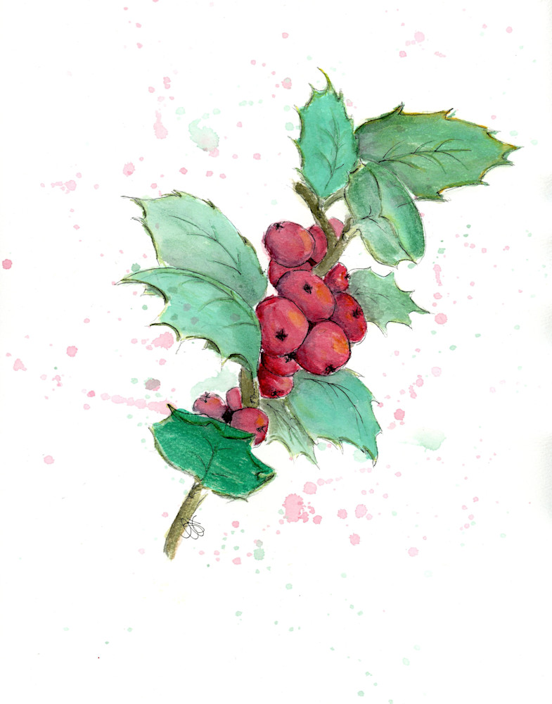 Holly Golightly  December Birth Flower Art | Sweet Iris Studio