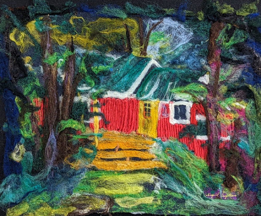 Little Red Cabin Tote  Art | Abigail Engstrand Art