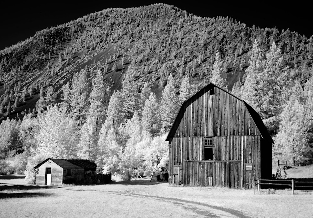 Barn in rural Montana, Infrared View. Original image from Carol M. Highsmith&rsquo;s America, Library of Congress collection. Digitally enhanced by rawpixel.