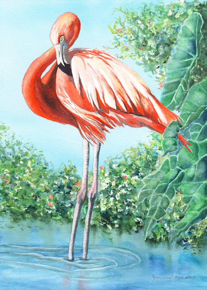 Flirty Flamingo Art | Christine Reichow Inc.