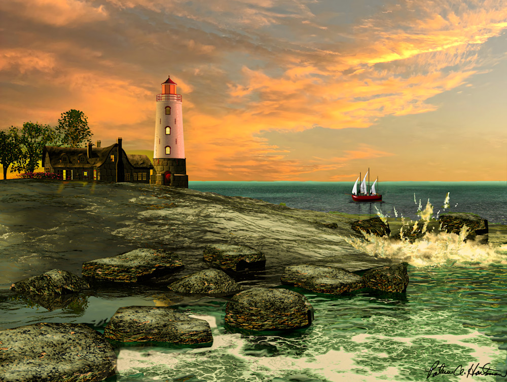 Beach Lighthouse Art | Hitek Designs