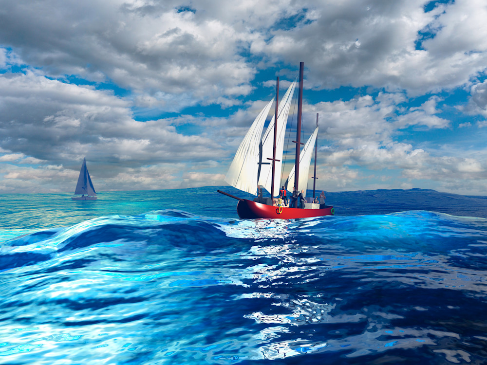 Big Ship At Sea Art | Hitek Designs