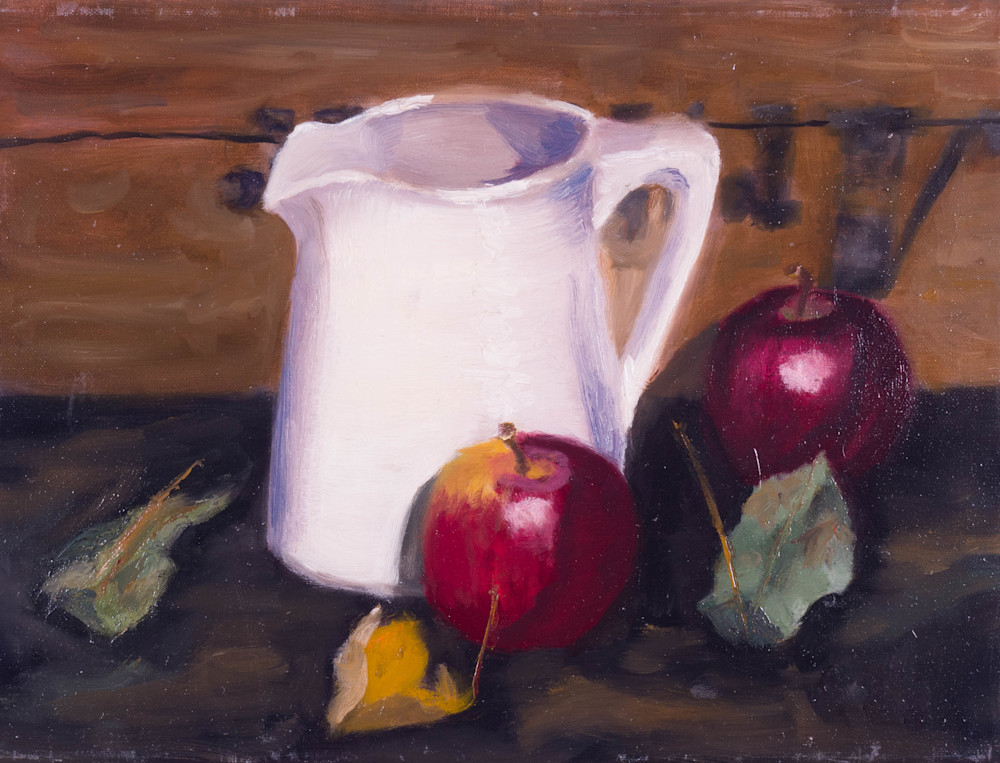 Country Pitcher With Apples Art | Bonnie Haig Fine Art