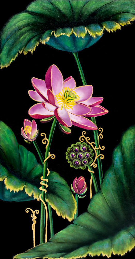 Pink Lotus Wall Art Print by Artist Mia Pratt