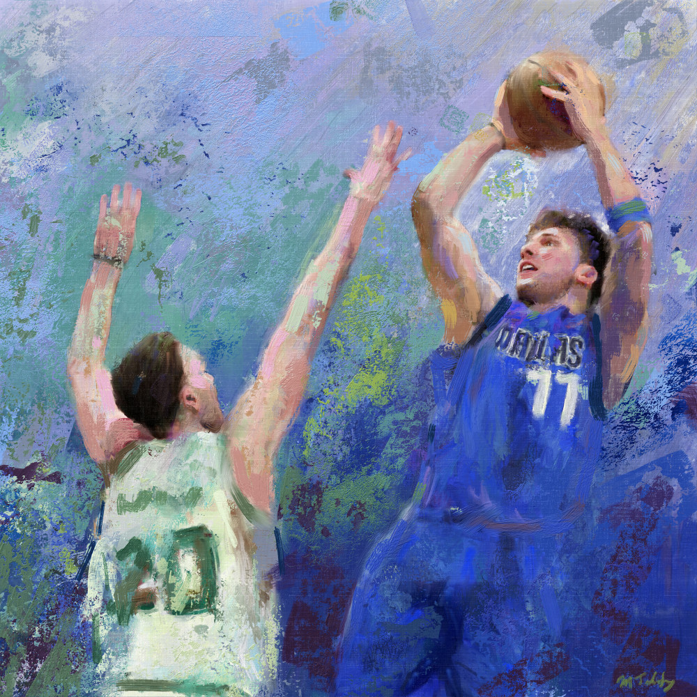 Luka Donic Painting | Sports artist Mark Trubisky | Custom Sports Art