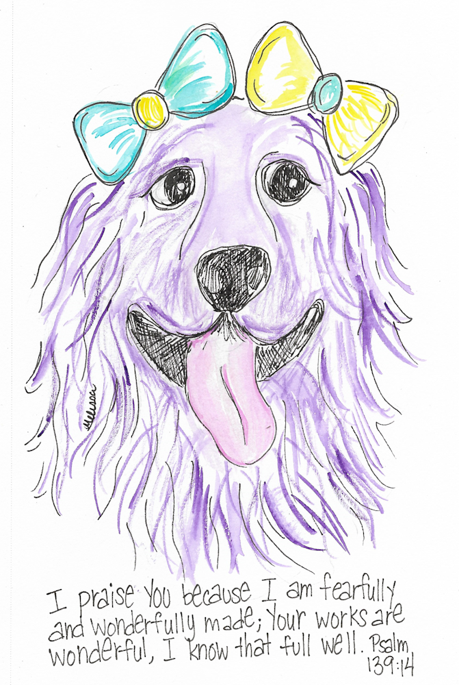 Purple Retriever Psalm 139 14 Art | Melissa Edwards Art