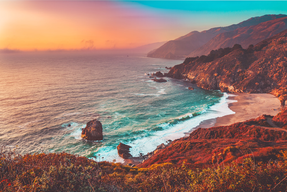 Pastel Sunset At Big Sur Photography Art | Alyce Croft Photography