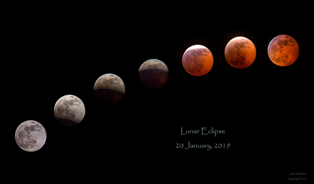 Super Blood Wolf Moon Eclipse Photography Art | johnnelson
